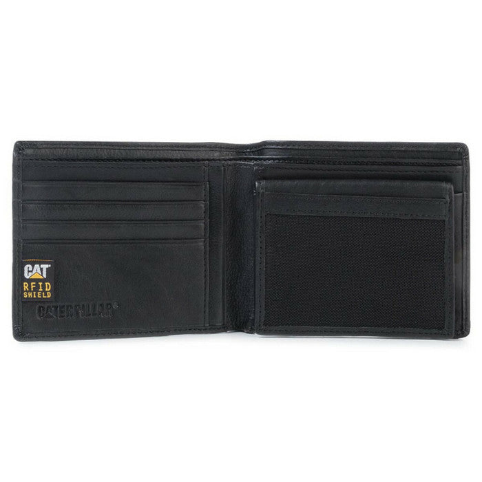 PORTOFEL CATERPILLAR Onix, din piele, 2 compartimente pentru. carduri si 1 pentru monede, negru*