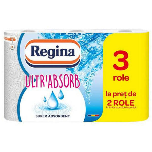 PROSOP HARTIE ROLA ALBA REGINA Ultra Absorb, 3 straturi, 60 foi, 13,80 m, pachet 3 role