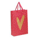 PUNGA CADOURI GIFT BAGS, carton mat 210 g, design Gold Heart, 26 x 32 x 10 cm, modele asortate*