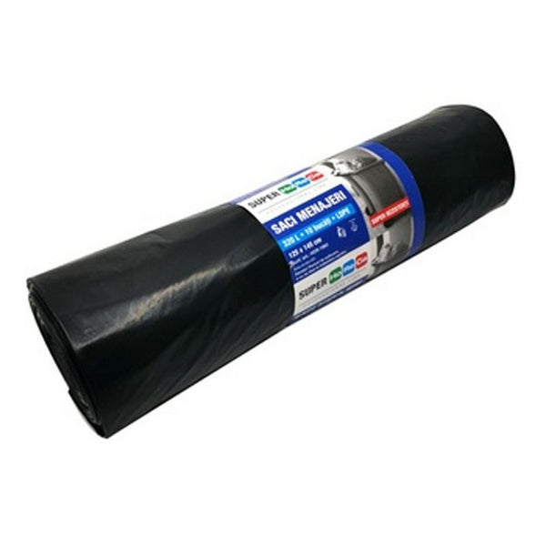 SACI MENAJERI LDPE NEGRI, grosi, 10 buc / rola, 300 litri