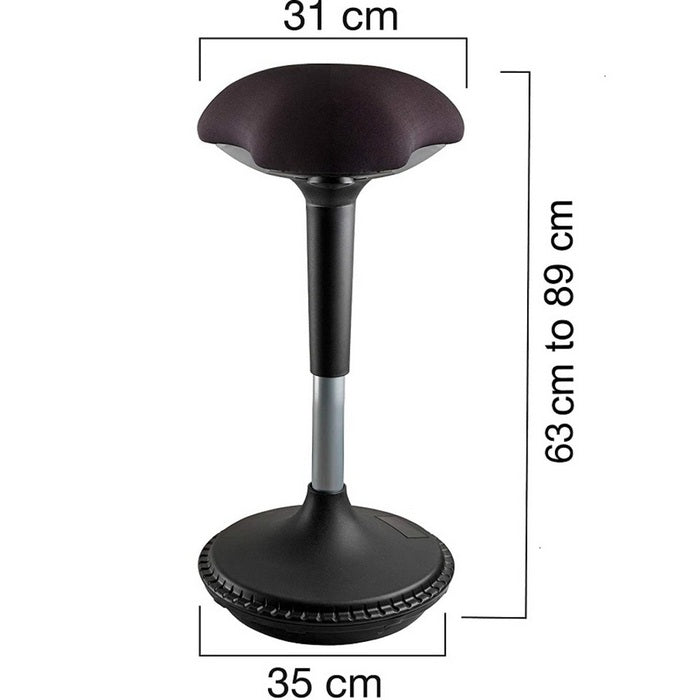 SCAUN ERGONOMIC UNILUX Moove, cu picior metalic, ajustabil in inaltime (63-89cm), NEGRU*