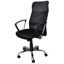 SCAUN de birou Office Products Corfu, brate metalice, rotile, mesh textil/piele ecologica, NEGRU*