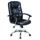 SCAUN de birou Office Products Cyprus, brate metalice, rotile, piele ecologica eleganta, NEGRU*