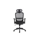 SCAUN de birou Office Products Dokos, brate plastic, rotile, mesh textil, NEGRU*