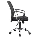 SCAUN de birou Office Products Lipsi, brate plastic, rotile, mesh textil/stofa, NEGRU*