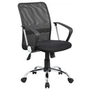 SCAUN de birou Office Products Lipsi, brate plastic, rotile, mesh textil/stofa, NEGRU*