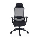 SCAUN de birou Office Products Siros, brate plastic, rotile, mesh textil/stofa, cu tetiera*