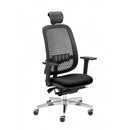 SCAUN de birou Office Products Skiathos, brate plastic, rotile, mesh textil, NEGRU*