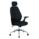 SCAUN de birou Office Products Tenerife, brate plastic, rotile, piele ecologica eleganta, NEGRU*