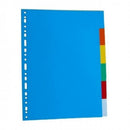 SEPARATOR PLASTIC A4 COLOR, set 6 culori