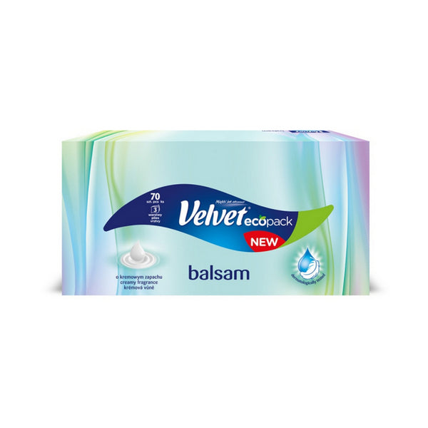 SERVETELE HARTIE LA CUTIE VELVET Balm, 3 straturi, cutie 70 bucati, cu miros de crema