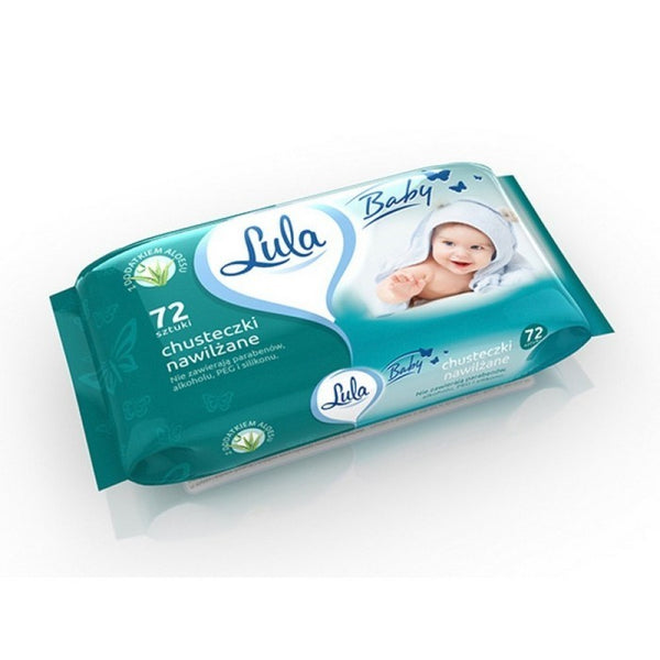 SERVETELE UMEDE DEZINFECTANTE pentru MAINI si CORP LULA, PH neutru, cu ALOE VERA, , pachet 72 bucati