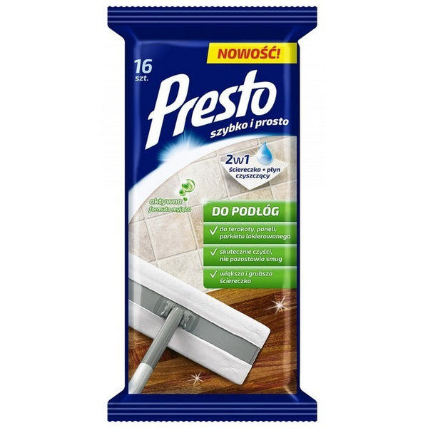 SERVETELE UMEDE pentru PARDOSELI PRESTO, pachet 16 bucati
