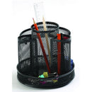SUPORT INSTRUMENTE de SCRIS si ACCESORII de BIROU, ROTATIV, din PLASA METALICA, MESH Black