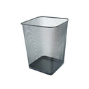 COS GUNOI de BIROU PATRAT 18 litri, din PLASA METALICA, MESH Black