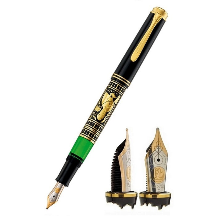 STILOU PELIKAN Toledo M900, penita din aur de 18K, corp gravat manual si placat cu aur*