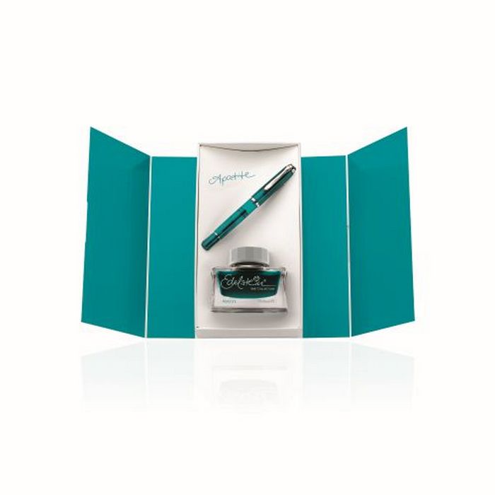 STILOU PELIKAN Classic M205 cu piston, penita din otel inoxidabil, accesorii argintiu lucios*