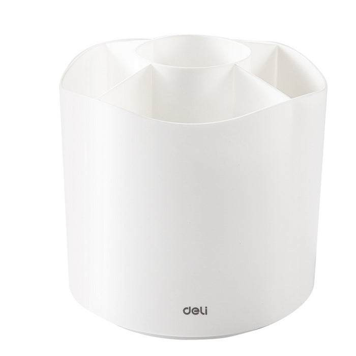 SUPORT INSTRUMENTE de SCRIS si ACCESORII de BIROU, ROTATIV, 5 COMPARTIMENTE DELI, ALB
