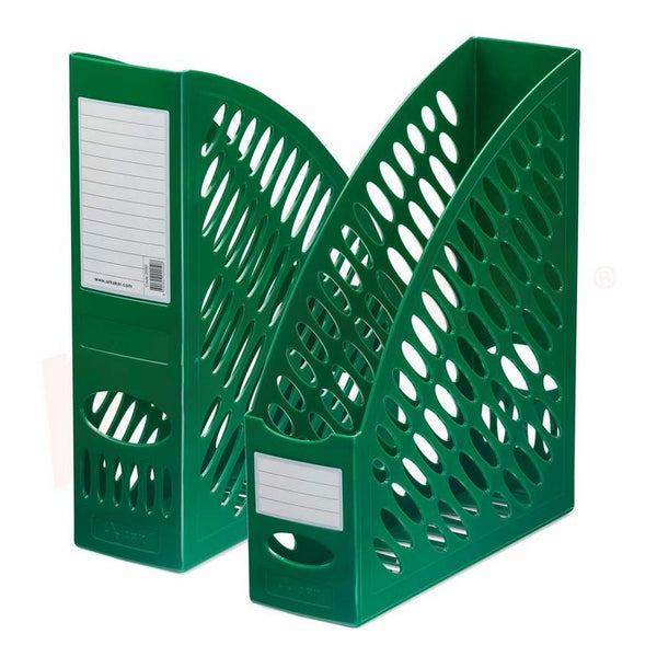 *SUPORT REVISTE din plastic ARK, 25 x 30,5 x 8 cm, VERDE, lichidare de stoc