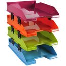 TAVA DOCUMENTE EXACOMPTA cu DISTANTIER set 4 bucati ASORTATE - 25,5 x 34,7 x 24,4 cm