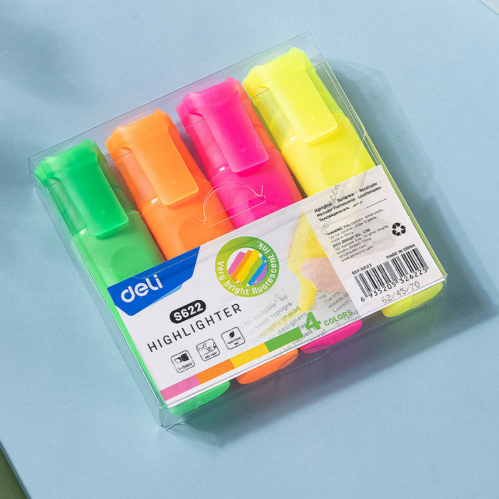 TEXTMARKER (EVIDENTIATOR) DELI ACCENT S621, set 4 culori, PROMO BackToSchool*
