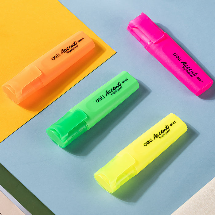 TEXTMARKER (EVIDENTIATOR) DELI ACCENT S621, set 4 culori, PROMO BackToSchool*
