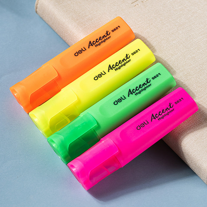 TEXTMARKER (EVIDENTIATOR) DELI ACCENT S621, set 4 culori, PROMO BackToSchool*