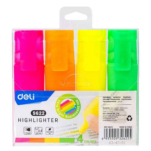 TEXTMARKER (EVIDENTIATOR) DELI ACCENT S621, set 4 culori, PROMO BackToSchool*