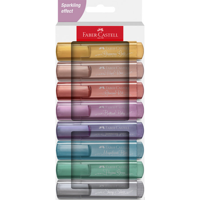 TEXTMARKER (EVIDENTIATOR) FABER-CASTELL 1546 METALIZAT, set 8 buc, PROMO BackToSchool*
