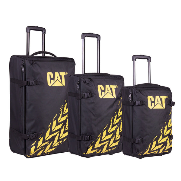 TROLLER CATERPILLAR Soft Luggage (20/23/27 inch), set 3 buc, material poliester, GALBEN/NEGRU*