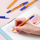 PIX PLASTIC cu CAPAC DELI Q6S ORANGE, scriere ALBASTRU, 0,7mm*