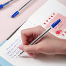 PIX PLASTIC cu CAPAC DELI Q6 TRANSPARENT, scriere ALBASTRU, 0,7mm