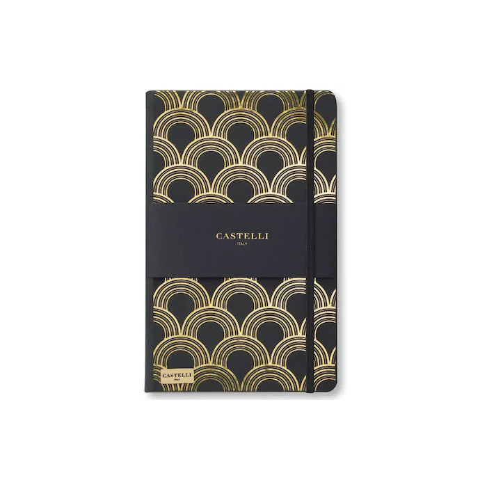 AGENDA NEDATATA CASTELLI Black Gold Art Deco Gold, 13x21 cm, DR