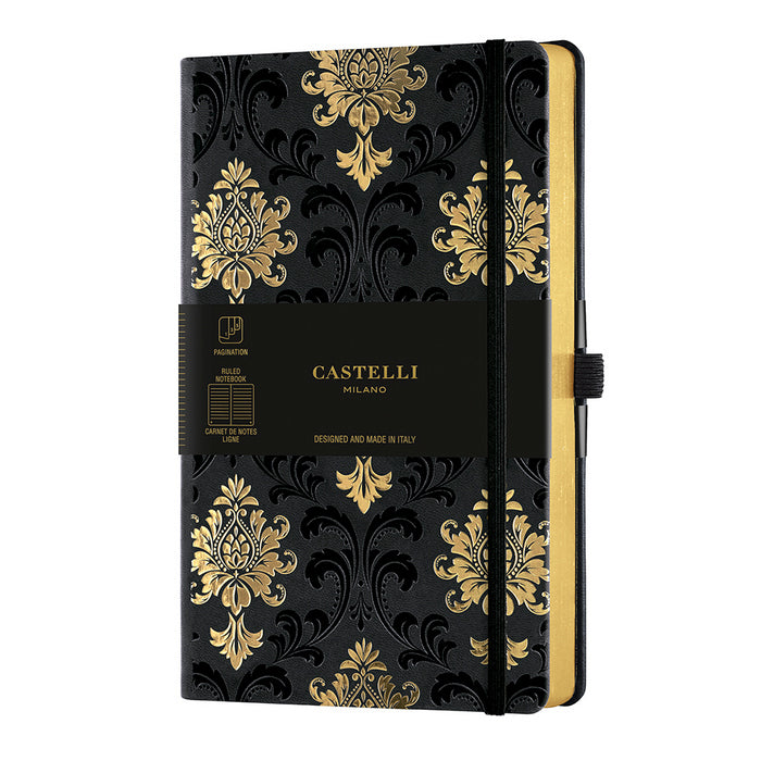 AGENDA NEDATATA CASTELLI Black Gold Baroque Gold, 13x21 cm, DR