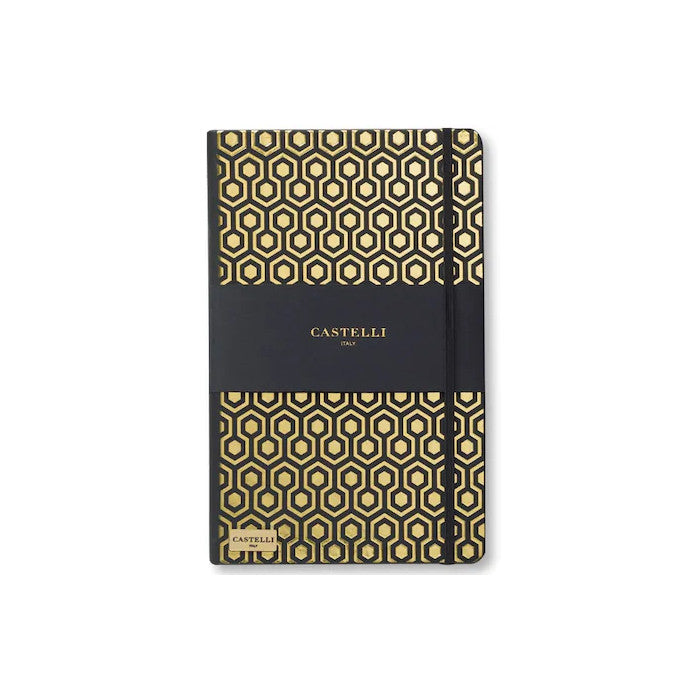 AGENDA NEDATATA CASTELLI Black Gold Honeycomb Gold, 13x21 cm, DR