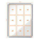 AVIZIER MAGNETIC NOBO, CARCASA pt. INTERIOR METALICA, 9 x A4, 75,2 x 100 cm*