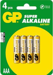 BATERIE GP Alcalina R3/AAA, set 4 bucati