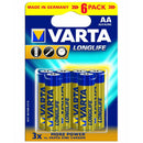 BATERIE VARTA LONGLIFE AA/LR6, 4106, set 6 bucati