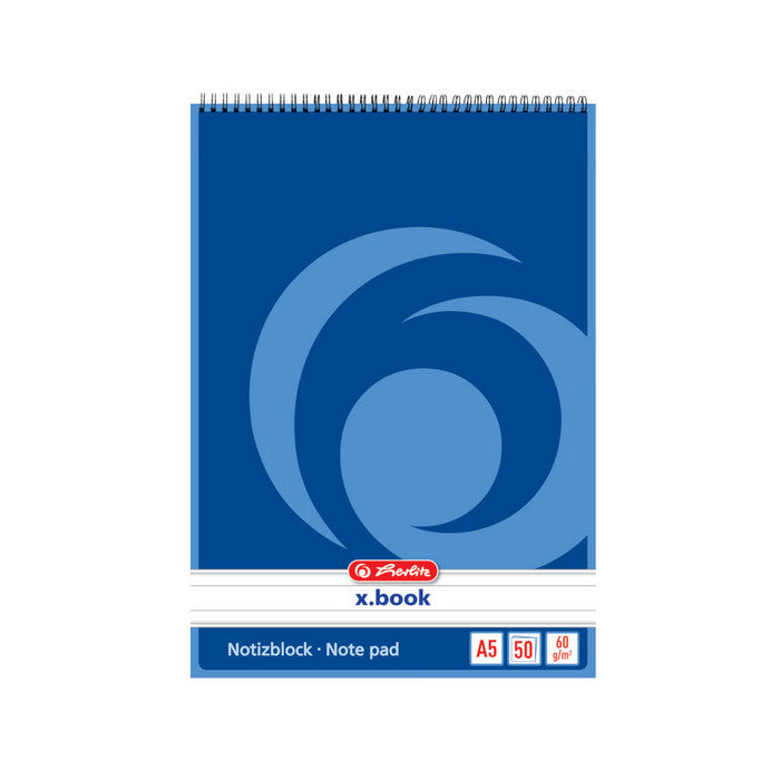 BLOC NOTES A5 HERLITZ X-BOOK, 50 file, spirala