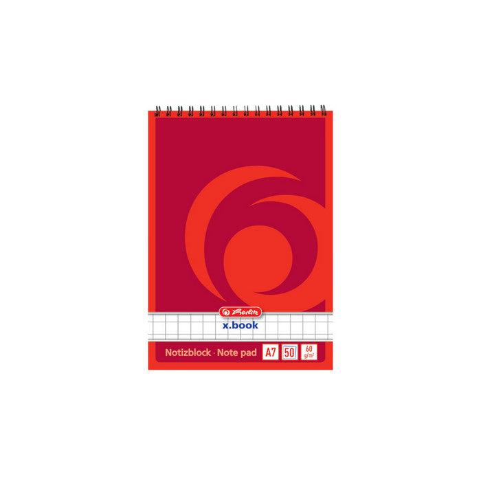 BLOC NOTES A7 HERLITZ X-BOOK, 50 file, spirala