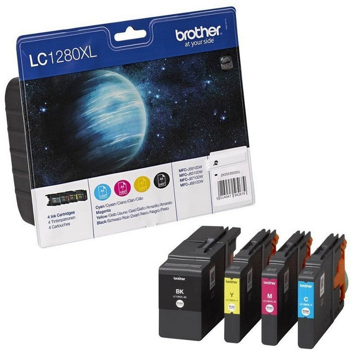 BROTHER INK LC1280XLVALBP BLACK, CYAN, MAGENTA, YELLOW - BLACK 2400pagini, C, M, Y 3x1200pagini*