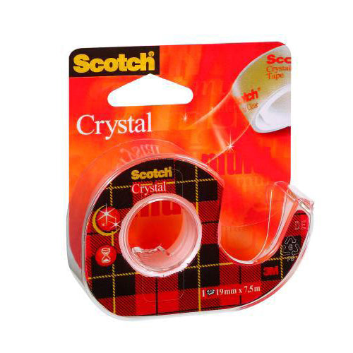 BANDA ADEZIVA TRANSPARENTA CU DISPENSER Scotch Crystal 19mm x 7,5m