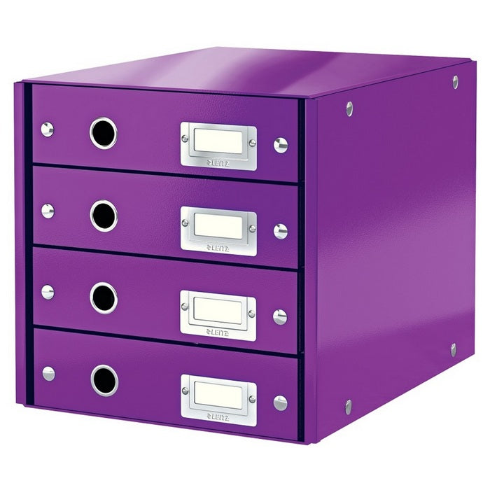 CABINET A4 LEITZ WOW Click & Store, 4 sertare, 28,6x28,2x35,8 cm