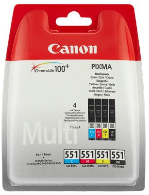 CANON INK CLI551MULTI BLACK, CYAN, MAGENTA YELLOW - 4x333pagini*