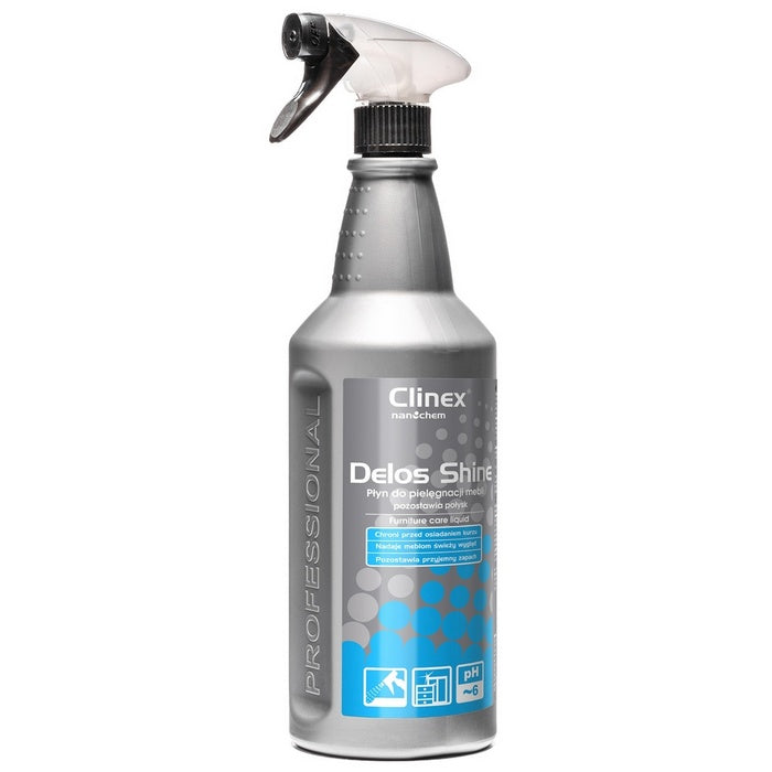 DETERGENT LICHID LEMN / MOBILA CLINEX Delos Shine cu pulverizator, 1 litru