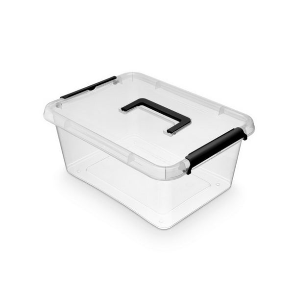 CONTAINER PLASTIC ORPLAST Simple box cu capac, transparent, 12,5 litri, cu maner