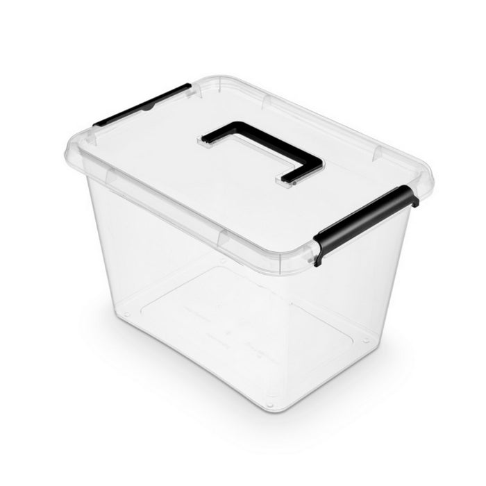 CONTAINER PLASTIC ORPLAST Simple box cu capac, transparent, 19 litri, cu maner*