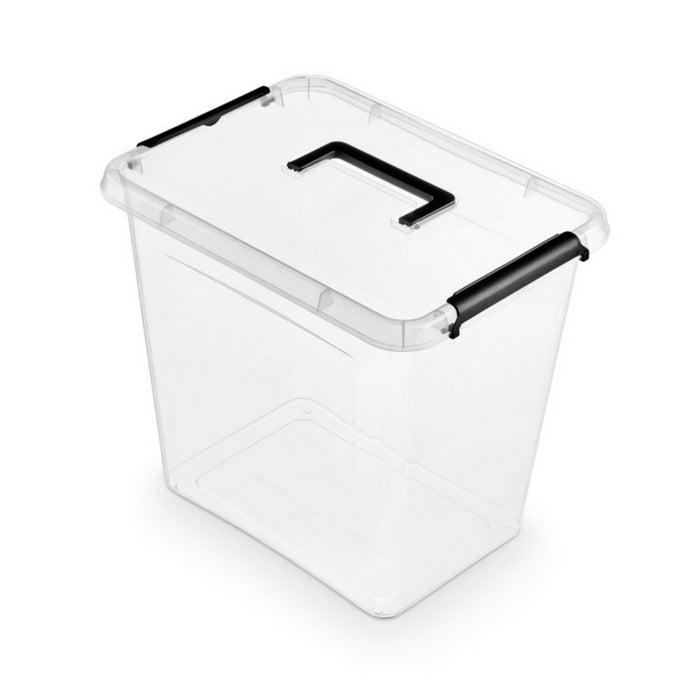 CONTAINER PLASTIC ORPLAST Simple box cu capac, transparent, 30 litri, cu maner*