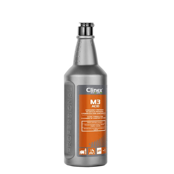 DETERGENT LICHID pentru SUPRAFETE SANITARE CLINEX M3 ACID, 1 litru