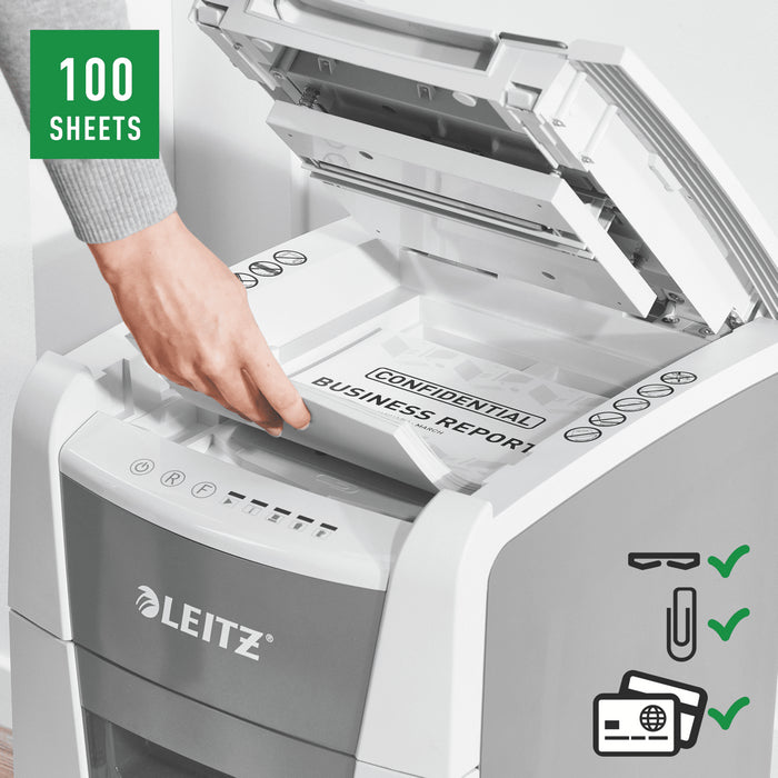 DISTRUGATOR DOCUMENTE automat Leitz IQ Small Office, P4, cross-cut (confeti), 100 coli, cos 34l*